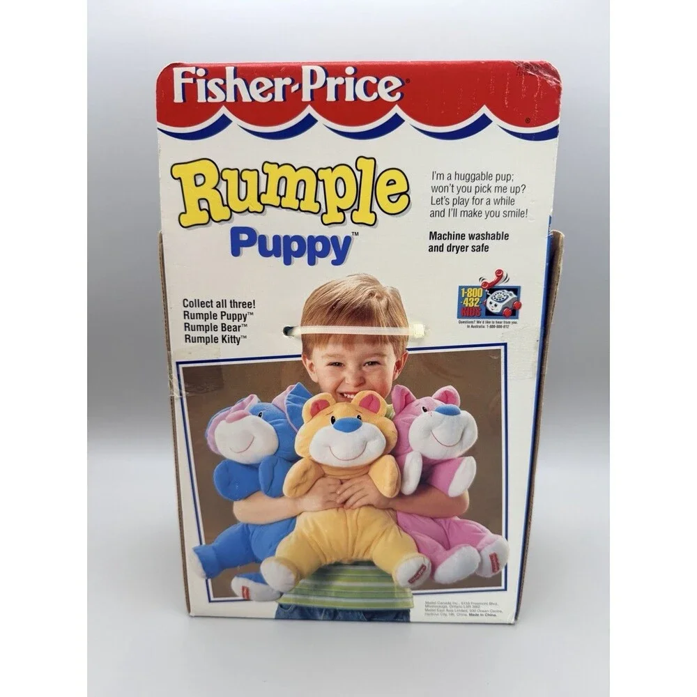 VTG 1998 Fisher Price Rumple Puppy Dog Stuffed Plush Floppy Toy RARE NIB 14